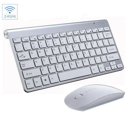 Mini Wireless Keyboard and Mouse Set Waterproof 2.4G for Mac Apple PC Computer