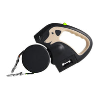 Auto Retractable Dog Leash 3M Extendable Rope for 2 Dogs Outdoor Travel Walking Traction Rope with Flashlight and Poop Bag Box